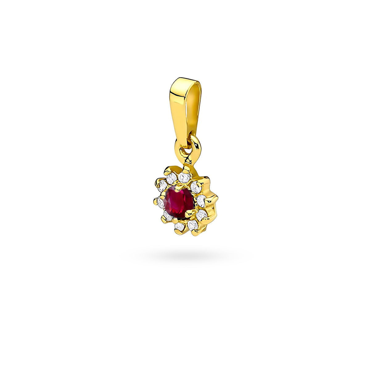 zlatý prívesok s 0,15 ct rubínom a 0,086 ct diamantmi z0185-rur-01