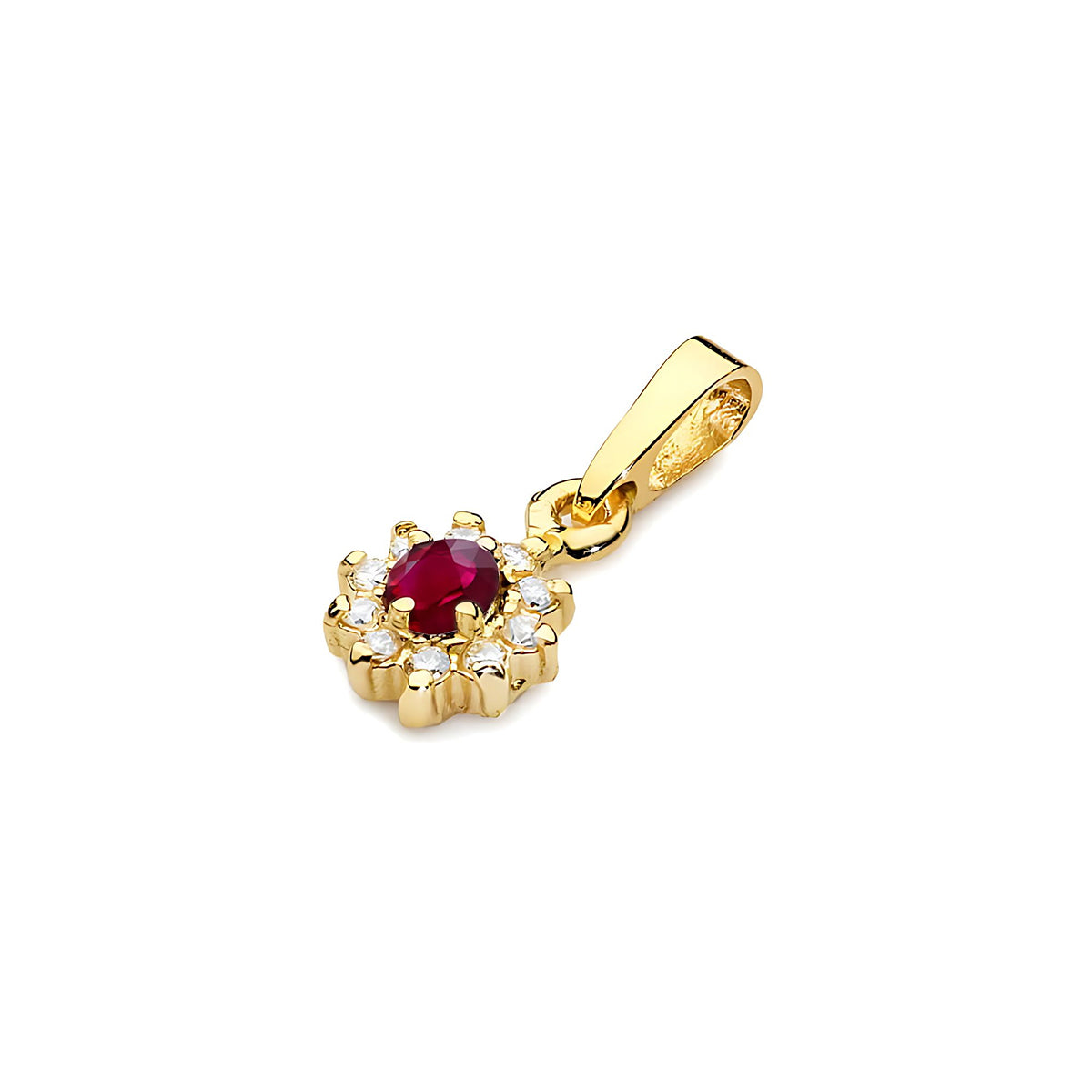 zlatý prívesok s 0,15 ct rubínom a 0,086 ct diamantmi z0185-rur-01