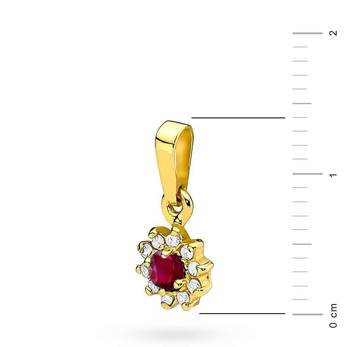 zlatý prívesok s 0,15 ct rubínom a 0,086 ct diamantmi z0185-rur-01