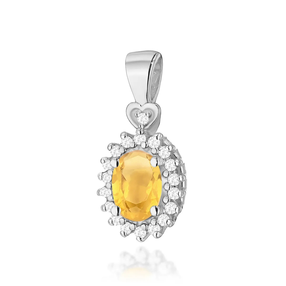 zlatý prívesok so 0,60 ct citrínom a 0,095 ct diamantmi z0312-ciy-01