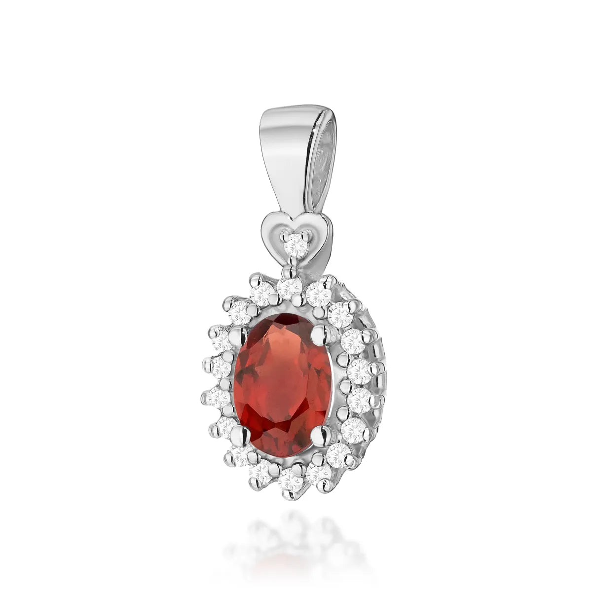 zlatý prívesok s 0,50 ct granátom a 0,095 ct diamantmi z0312-gar-01