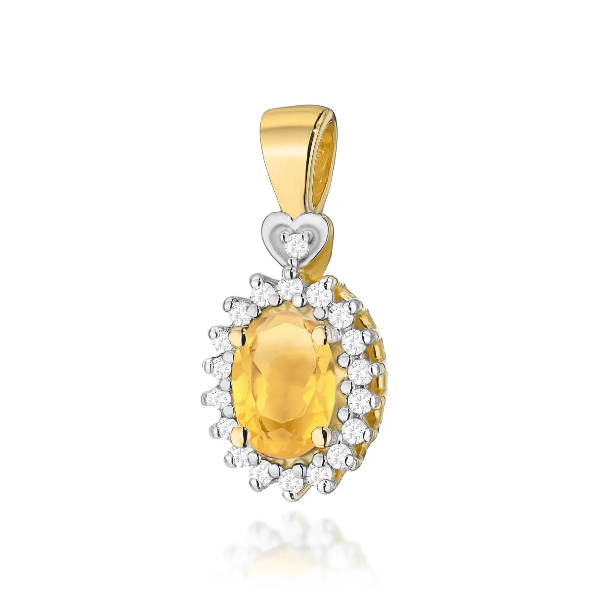 zlatý prívesok so 0,60 ct citrínom a 0,095 ct diamantmi z0312-ciy-01