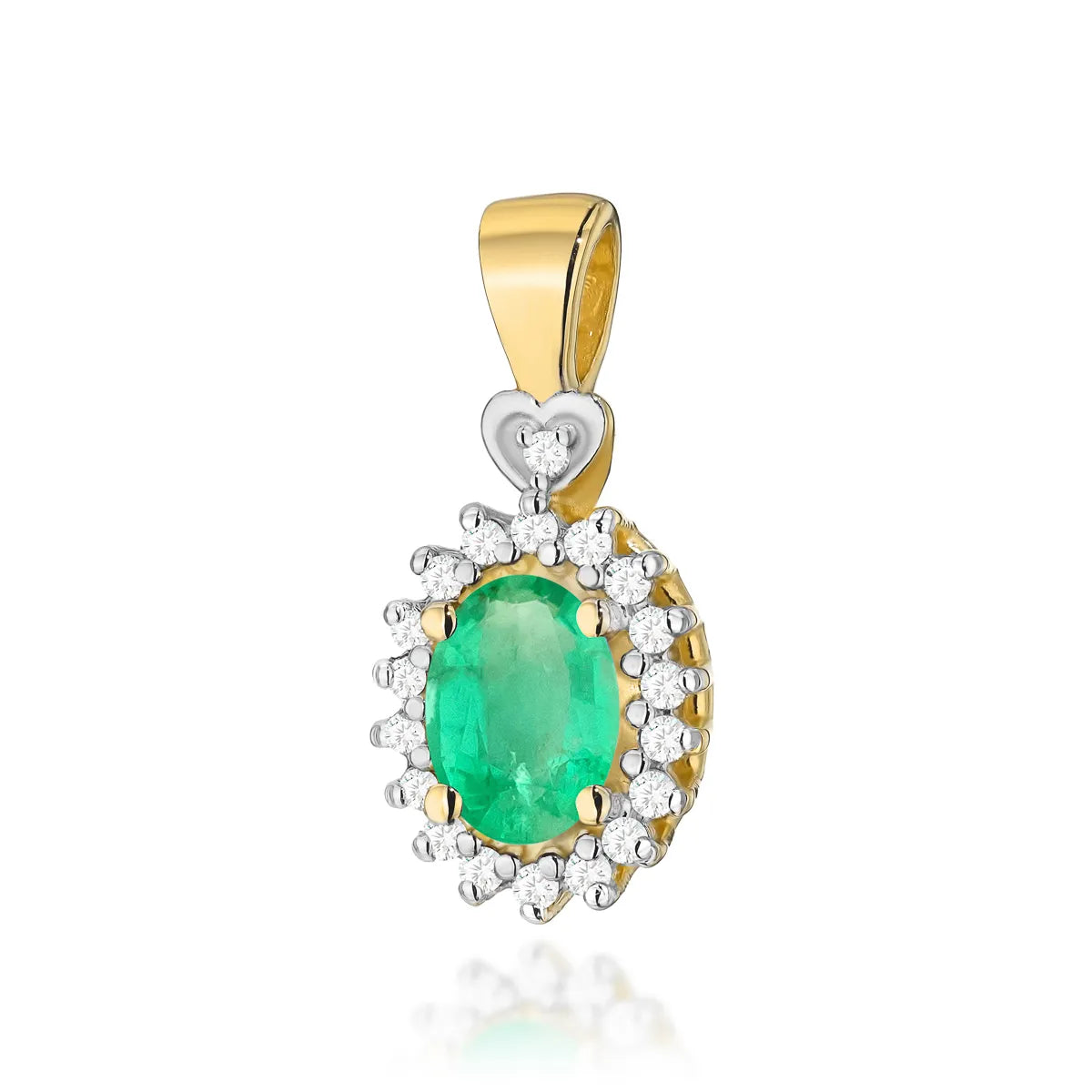 zlatý prívesok s 0,40 ct smaragdom a 0,095 ct diamantmi z0312-emg-01