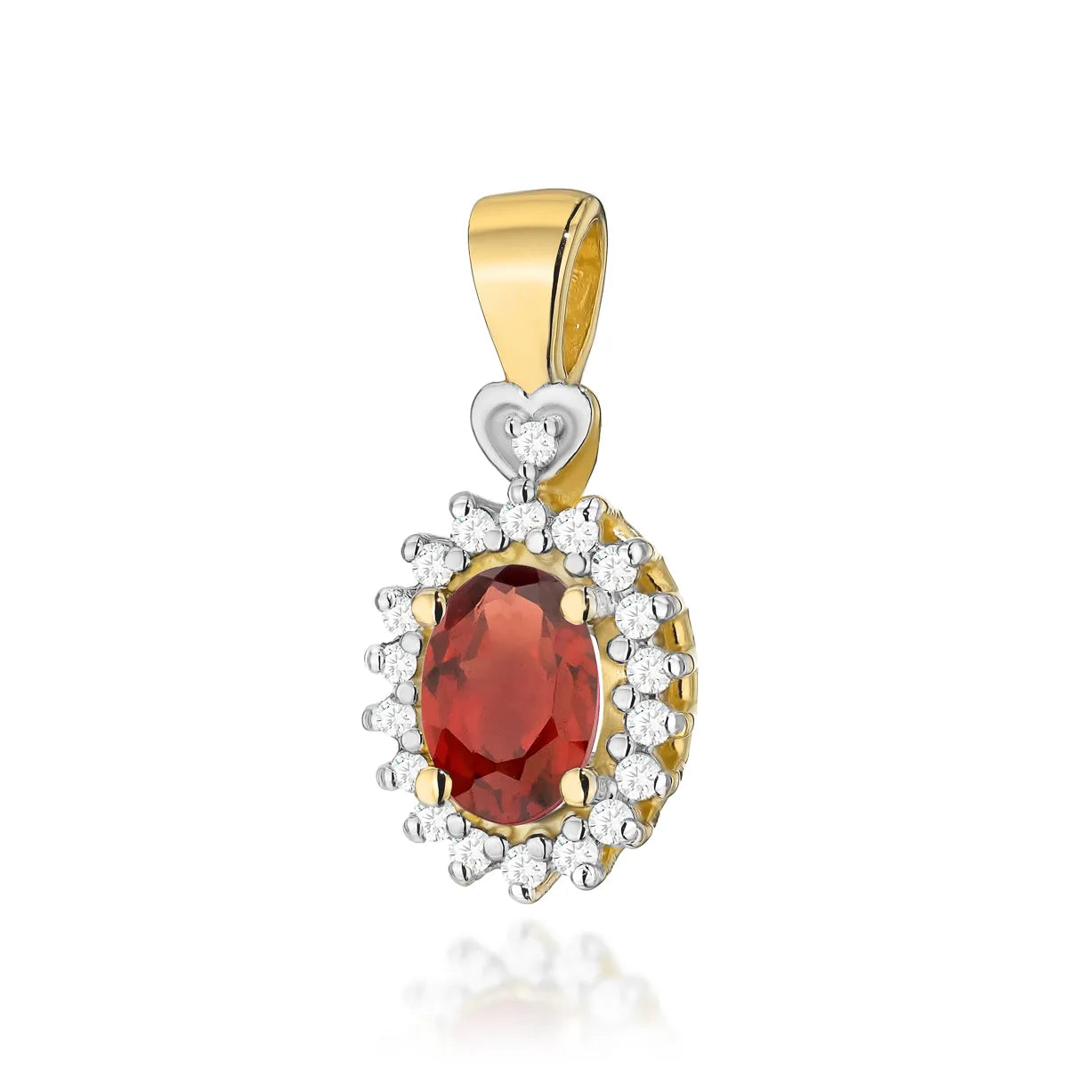 zlatý prívesok s 0,50 ct granátom a 0,095 ct diamantmi z0312-gar-01