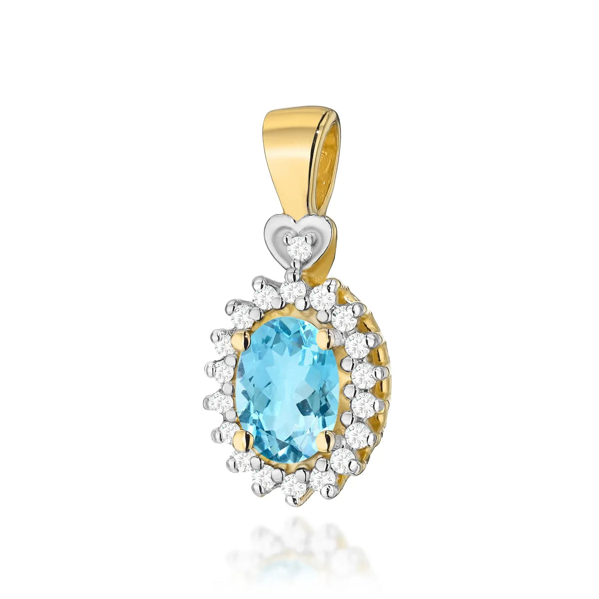 zlatý prívesok s topásom 0,50 ct a diamantmi 0,095 ct z0312-tob-01