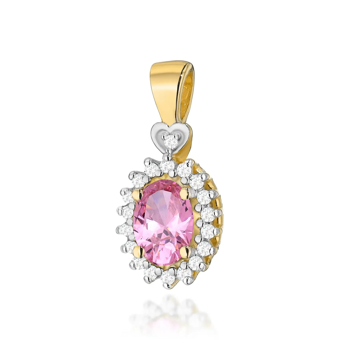 zlatý prívesok so 0,50 ct ružovým topásom a 0,095 ct diamantmi z0312-top-01