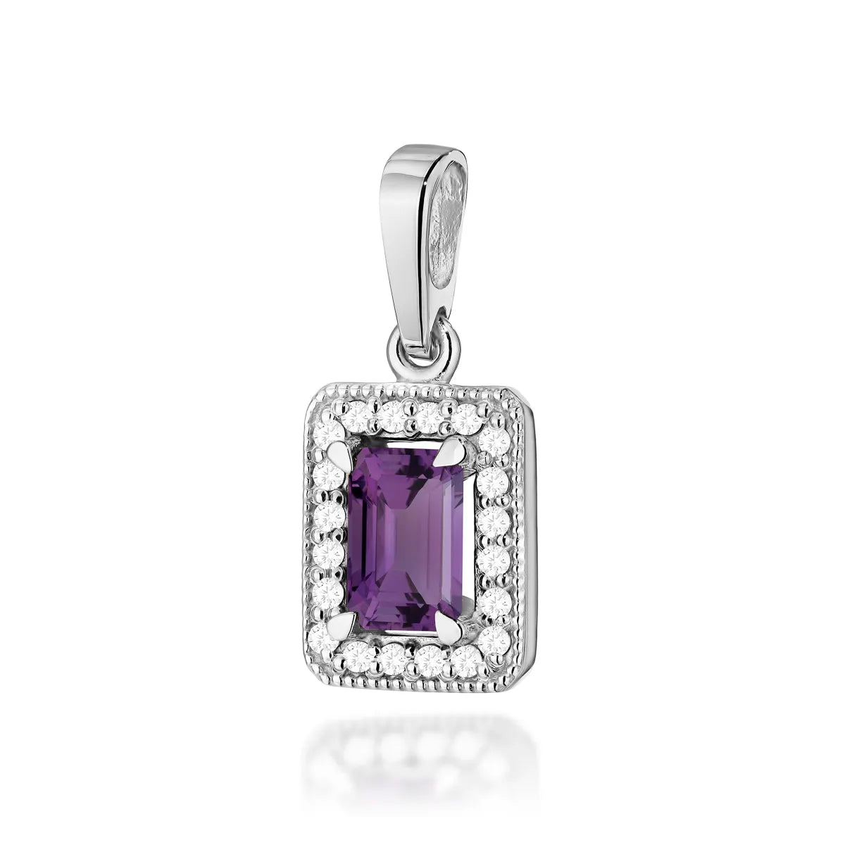zlatý prívesok s 0,50 ct ametystom a 0,10 ct diamantmi z0422-amv-01
