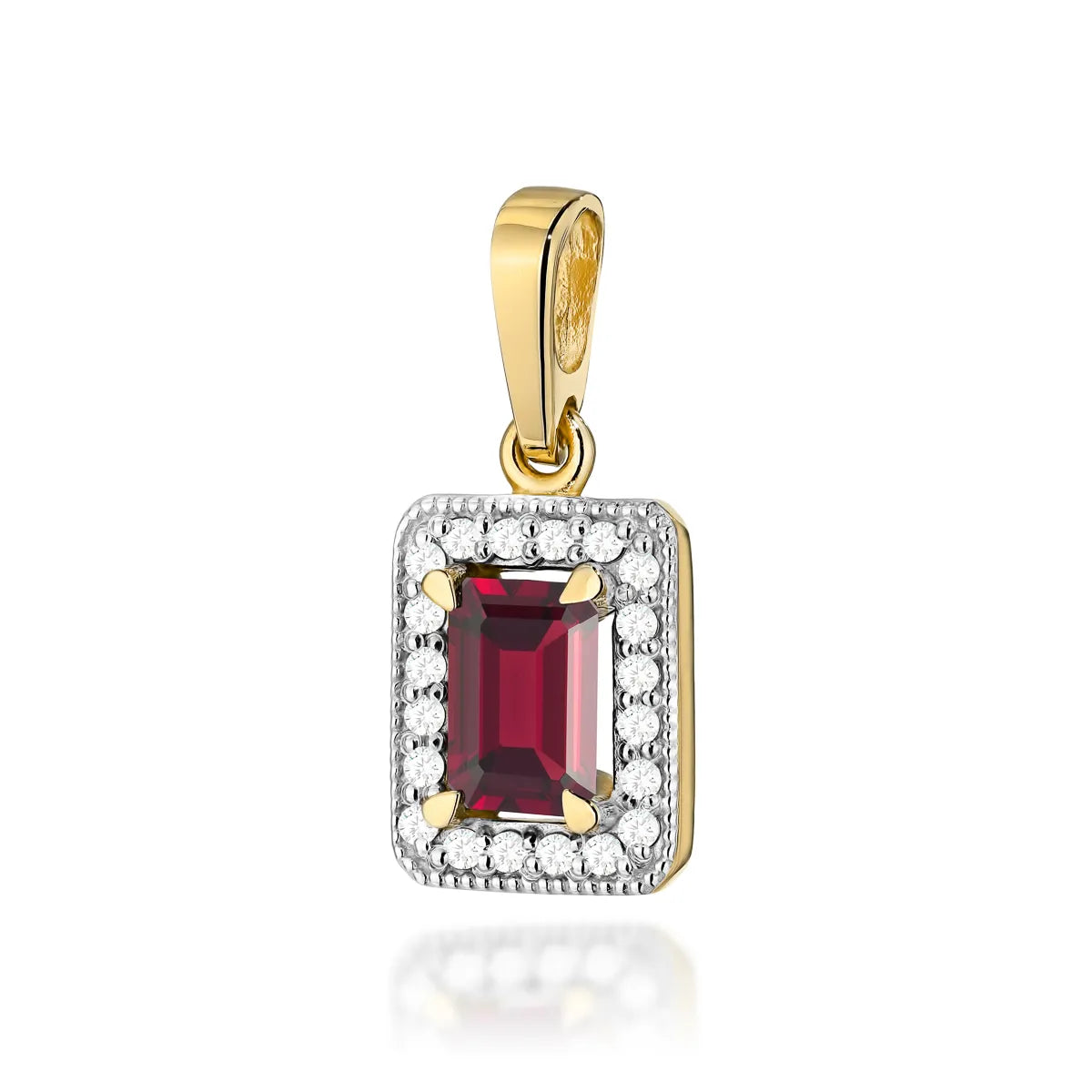 zlatý prívesok s 0,70 ct granátom a 0,10 ct diamantmi z0422-gar-01