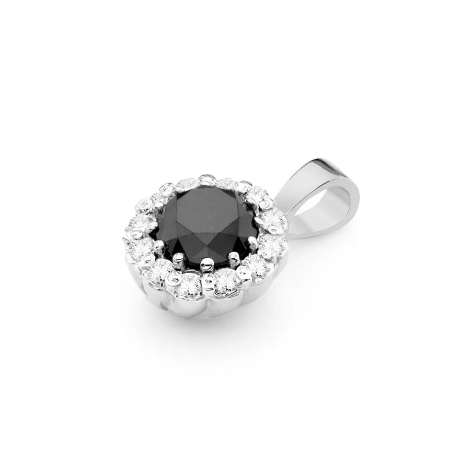 zlatý prívesok s 0,50 ct čiernym diamantom a 0,103 ct diamantmi z0510-dib-01