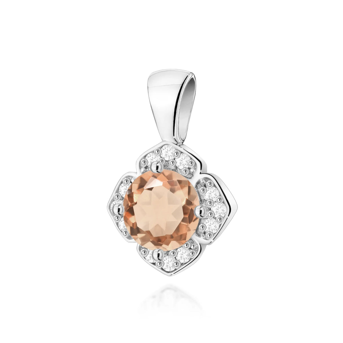 zlatý prívesok s 0,40 ct morganitom a 0,06 ct diamantmi z0571-mop-01