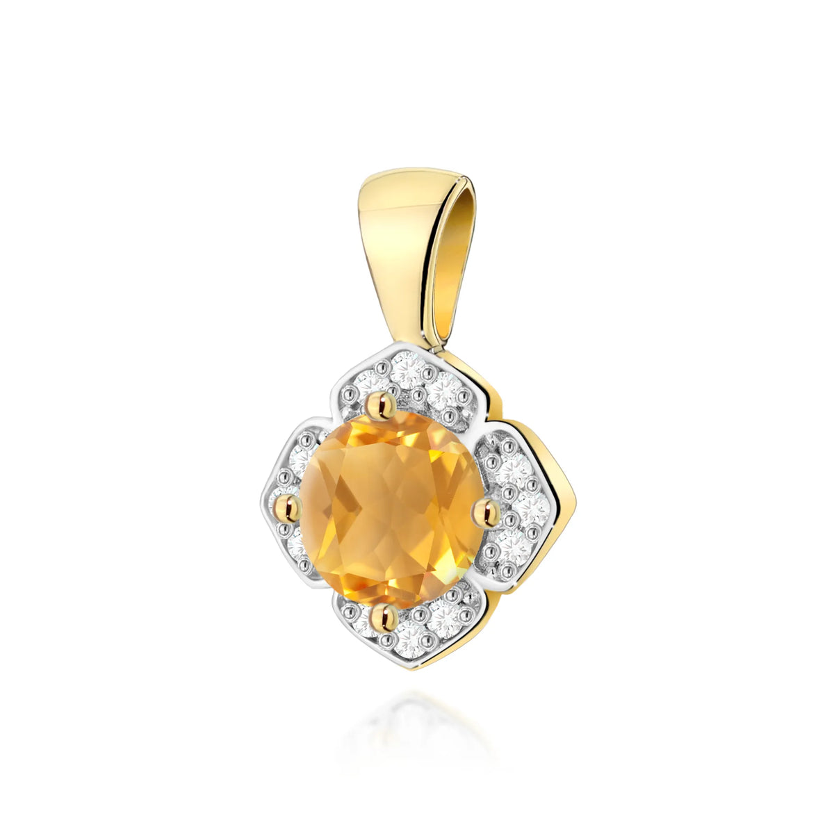 zlatý prívesok so 0,50 ct citrínom a 0,06 ct diamantmi z0571-ciy-01
