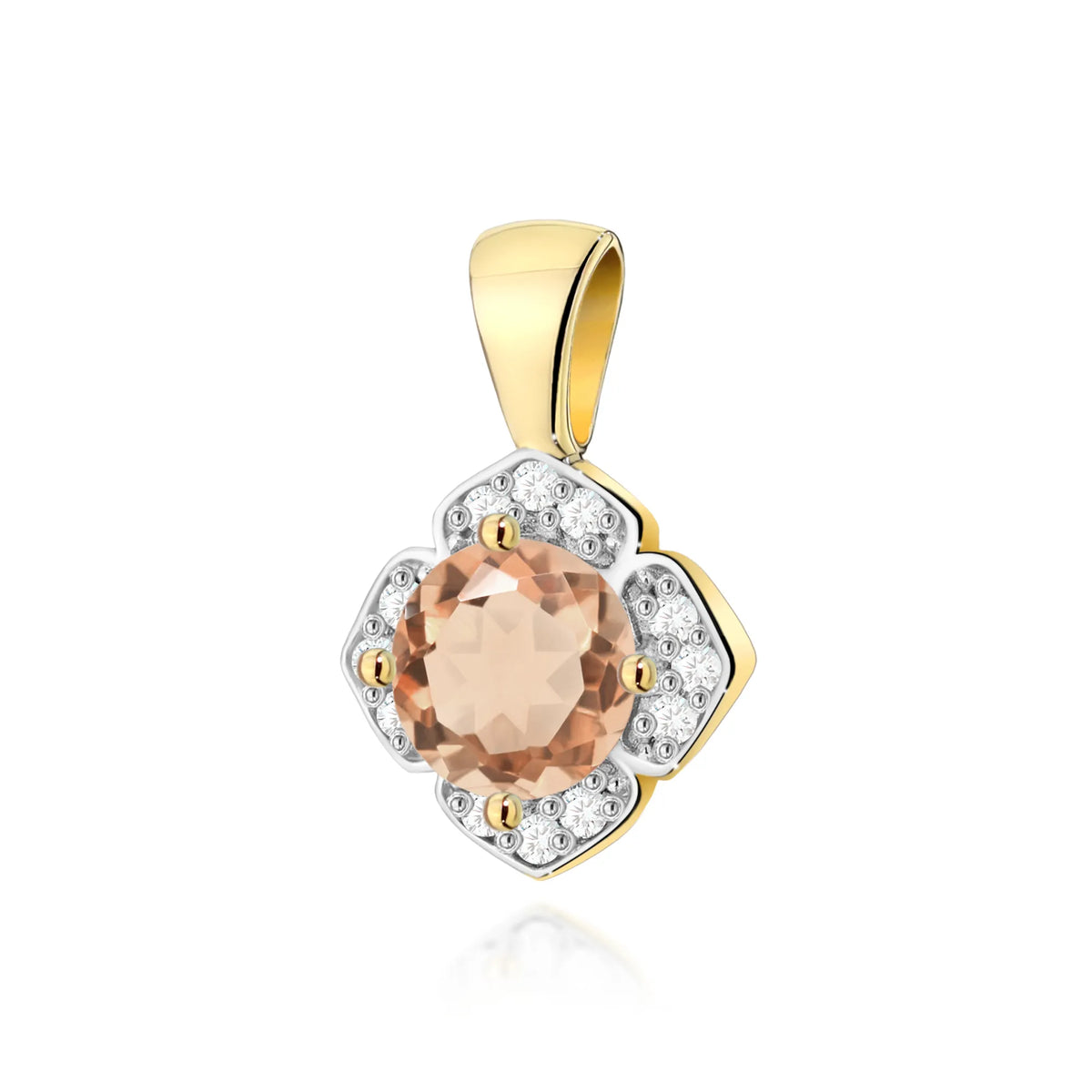 zlatý prívesok s 0,40 ct morganitom a 0,06 ct diamantmi z0571-mop-01