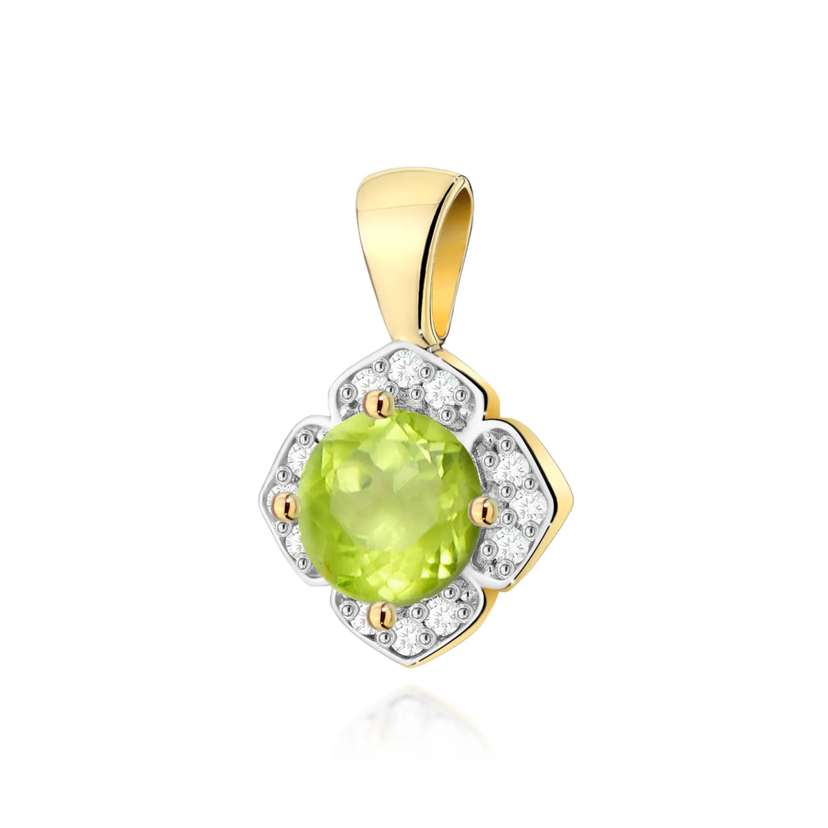 zlatý prívesok s 0,60 ct olivínom a 0,06 ct diamantmi z0571-peg-01