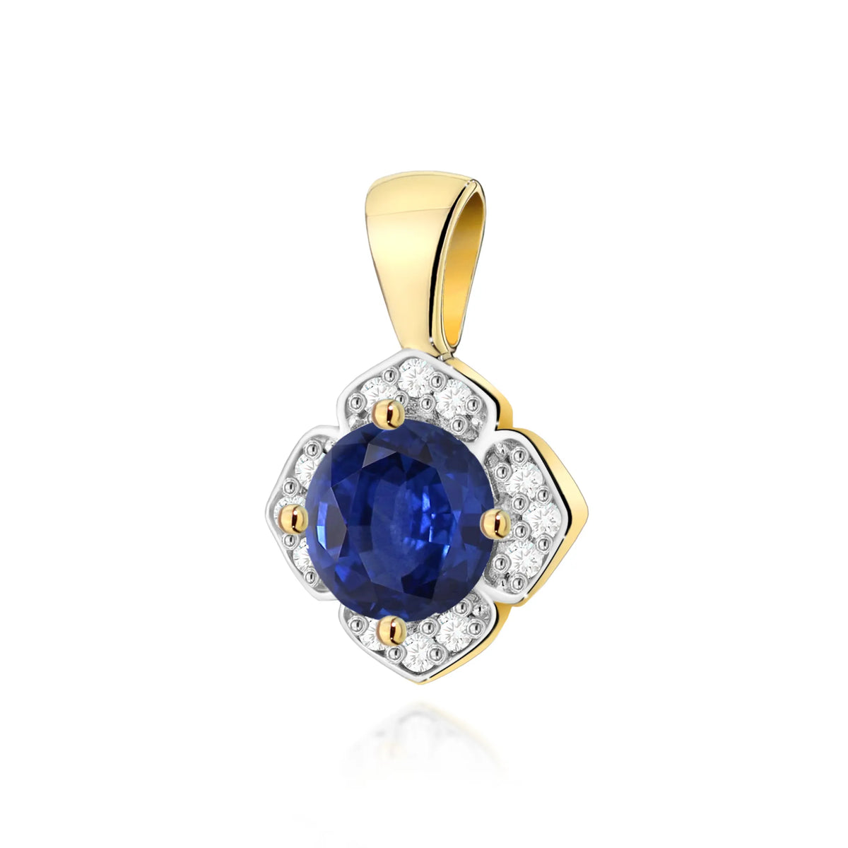 zlatý prívesok so zafírom 0,50 ct a diamantmi 0,06 ct z0571-sab-01