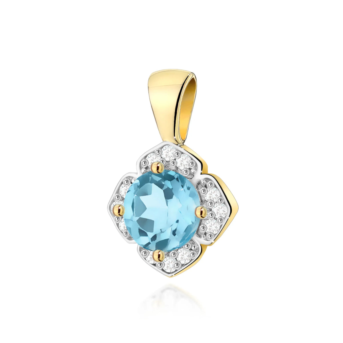 zlatý prívesok s topásom 0,50 ct a diamantmi 0,06 ct z0571-tob-01