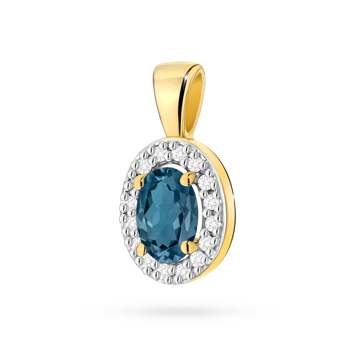 zlatý prívesok s 0,50 ct topásom london blue a 0,08 ct diamantmi z0574-tol-01