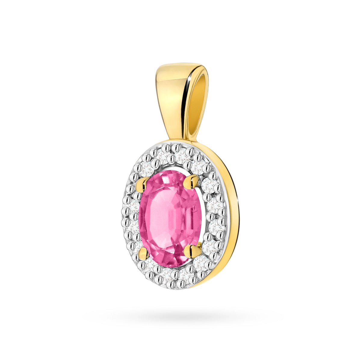zlatý prívesok so 0,50 ct ružovým topásom a 0,08 ct diamantmi z0574-top-01
