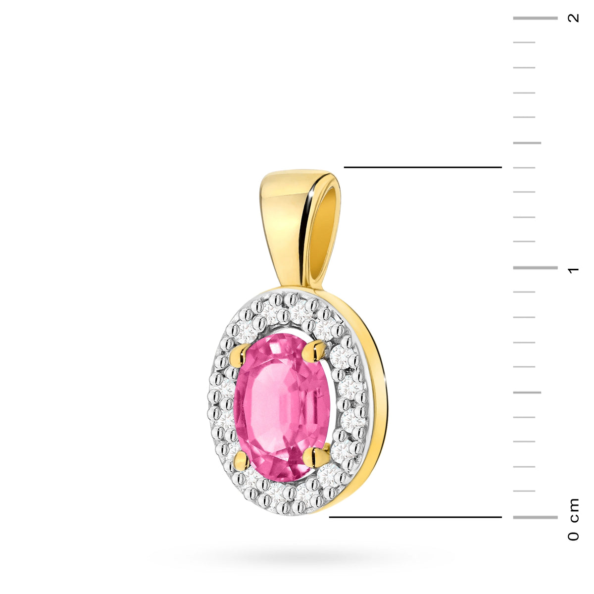 zlatý prívesok so 0,50 ct ružovým topásom a 0,08 ct diamantmi z0574-top-01