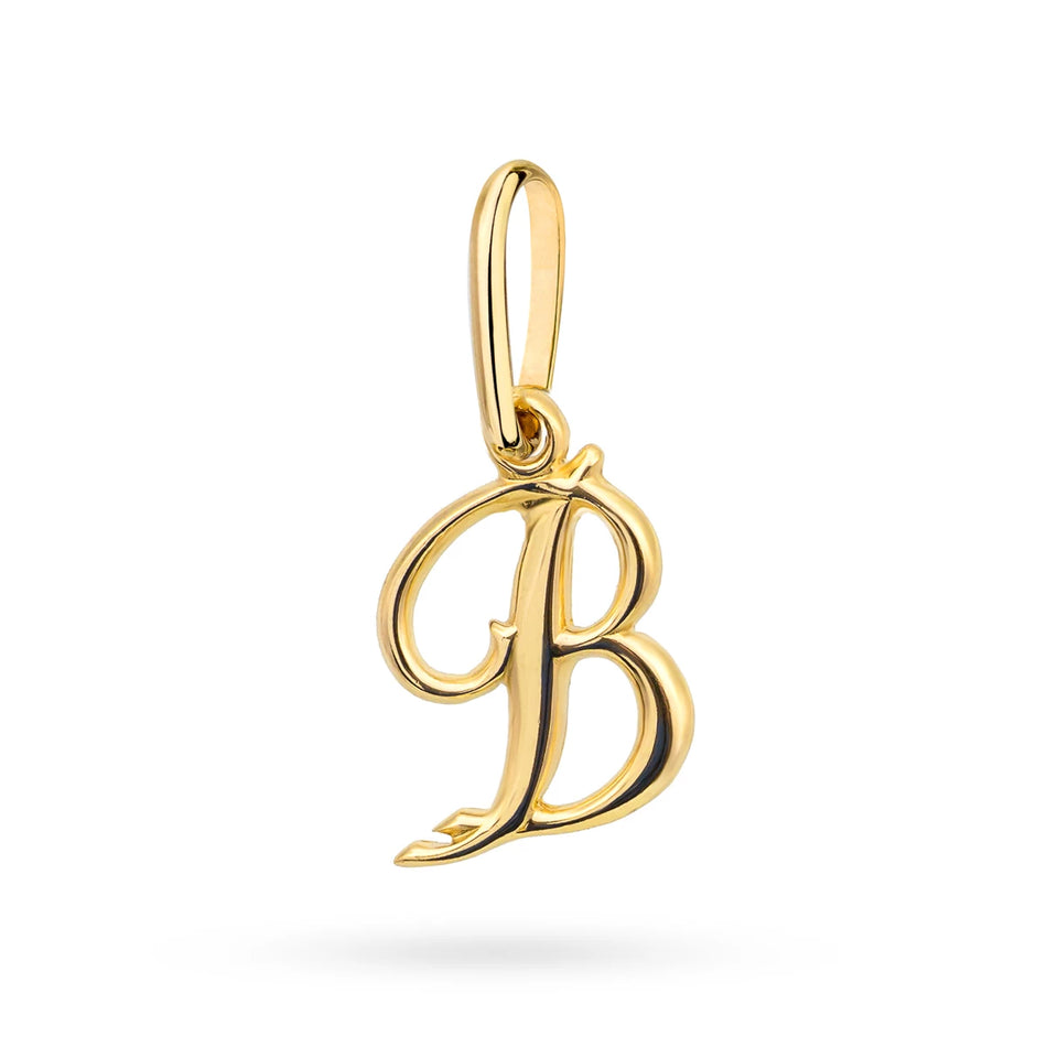 Náhrdelník so zlatým písmenom B na diamantovo brúsenom kotvovom reťazci