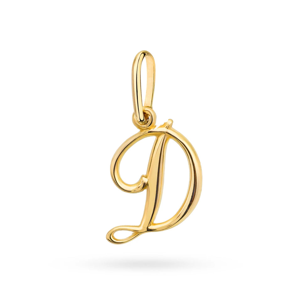 Náhrdelník so zlatým písmenom D na diamantovo brúsenom kotvovom reťazci