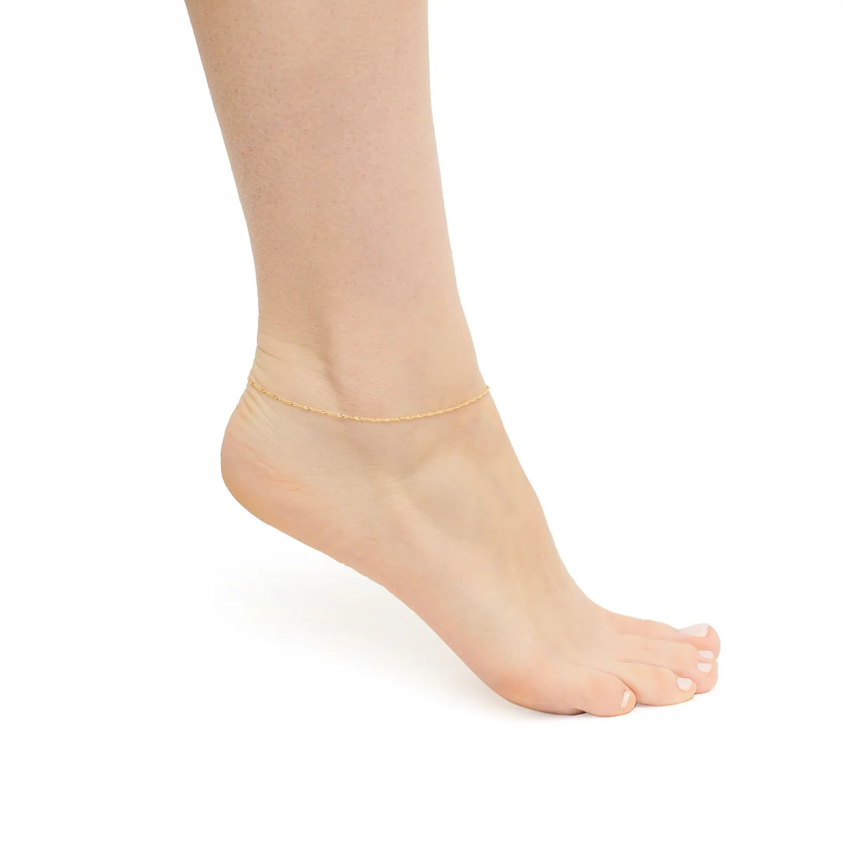 Členkový Náramok zo Žltého Zlata so Singapurskou Retiazkou (25 cm)