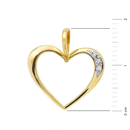 Zlatý prívesok v tvare srdca s diamantmi 0,026 ct. Urobte radosť niekomu, koho milujete.