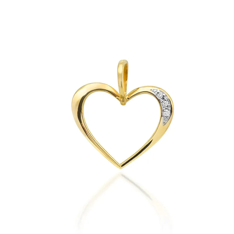 Zlatý prívesok v tvare srdca s diamantmi 0,026 ct. Urobte radosť niekomu, koho milujete.