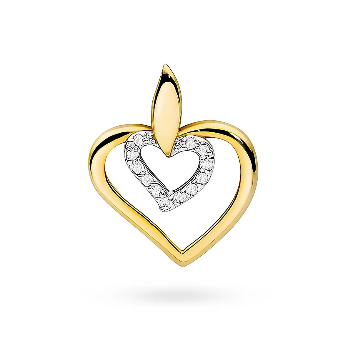Prívesok vyrobený zo 14K (585) zlata. Náš obchod ponúka retiazky, prívesky, prstene. Osadený 12 diamantmi o hmotnosti 0,06 ct. Jedinečný a nadčasový darček pre ňu.