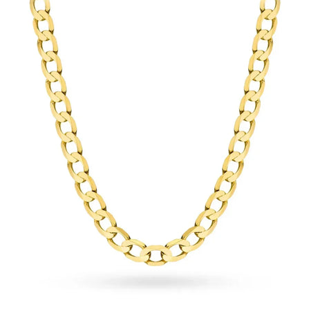 This 14-carat gold chain with a curb weave is an exclusive accessory. Perfect for a gift.