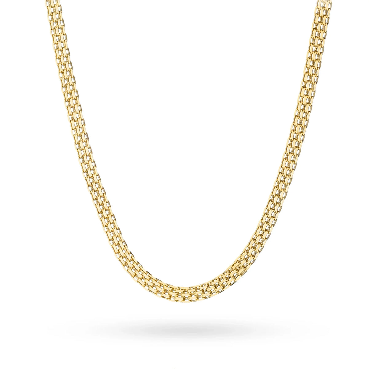 This 14-carat gold chain with a anchor weave is an exclusive accessory. Perfect for a gift.