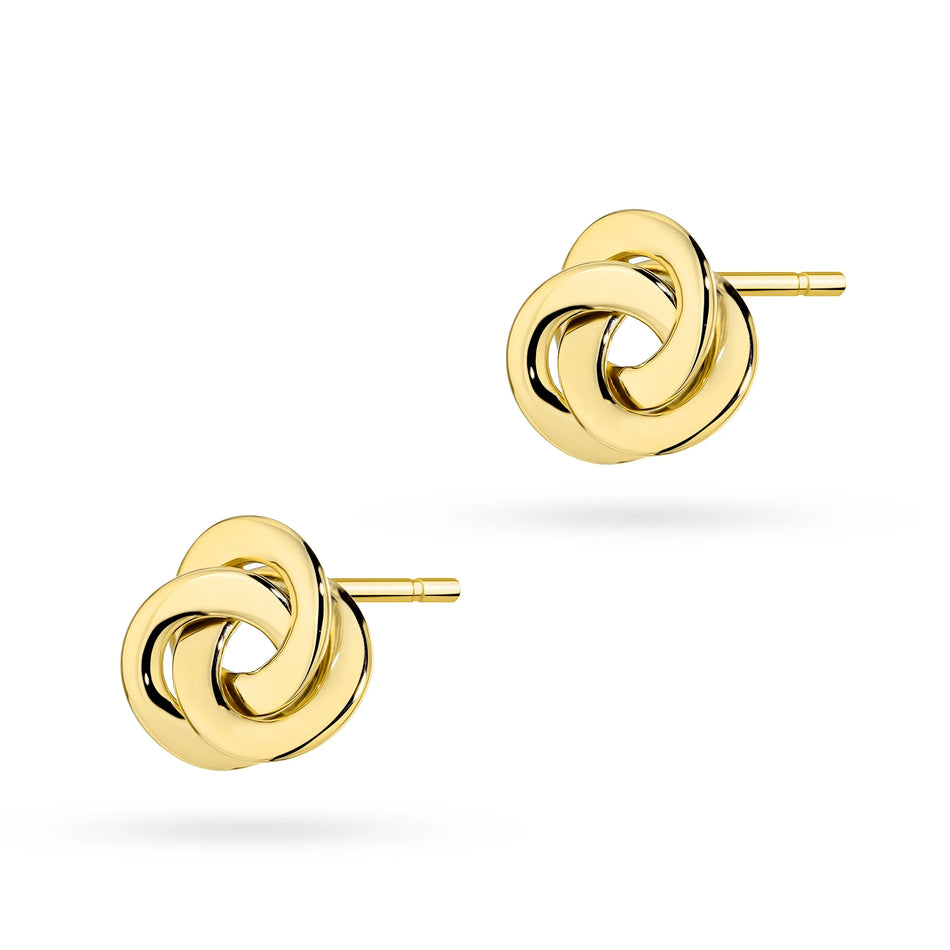 These twisted braided geometric 14k gold earrings are exclusive accessory. Earrings are a stud clasp. Earrings are packaged in elegant box, perfect for a gift