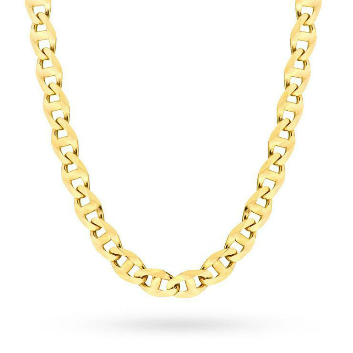 Tento 14-karátový zlatý gucci reťazec s hrúbkou 4,7 mm je exkluzívny doplnok. Perfektný ako darček.