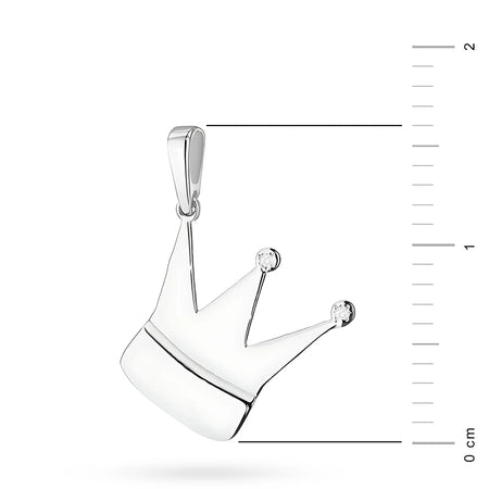 Prívesok v tvare koruny z bieleho zlata s pravými diamantmi v troch farbách 14k (585) zlata.