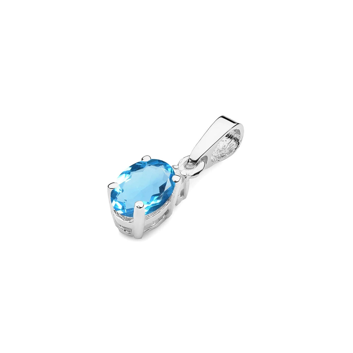 Prívesok z bieleho zlata s oválnym topásom a doplnkovými diamantmi.