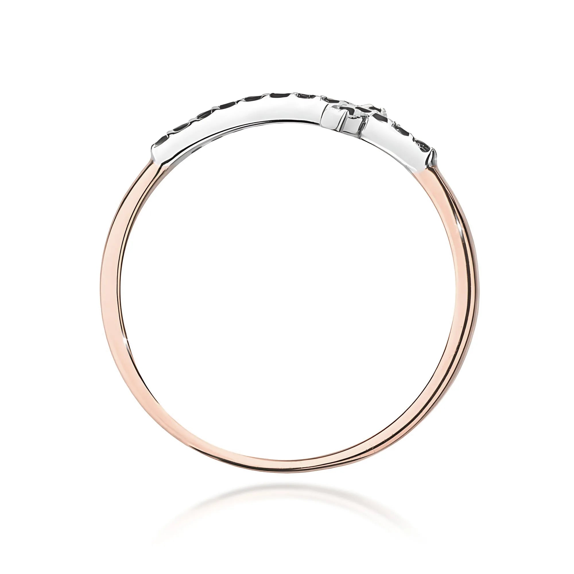 Rose gold ring with cross made from 0.09ct black diamonds