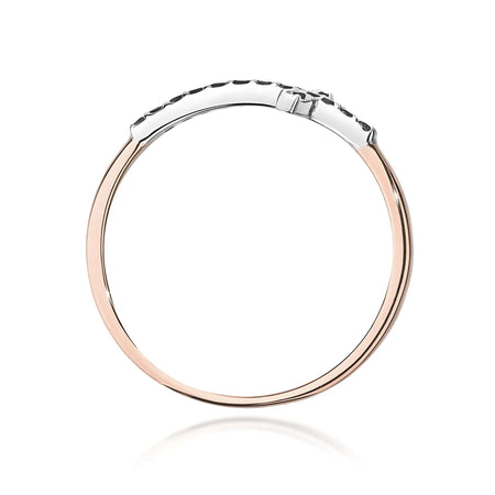 Rose gold ring with cross made from 0.09ct black diamonds