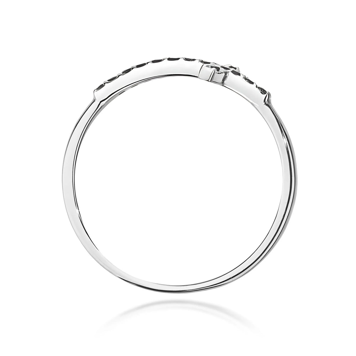White gold ring with cross made from 0.09ct black diamonds