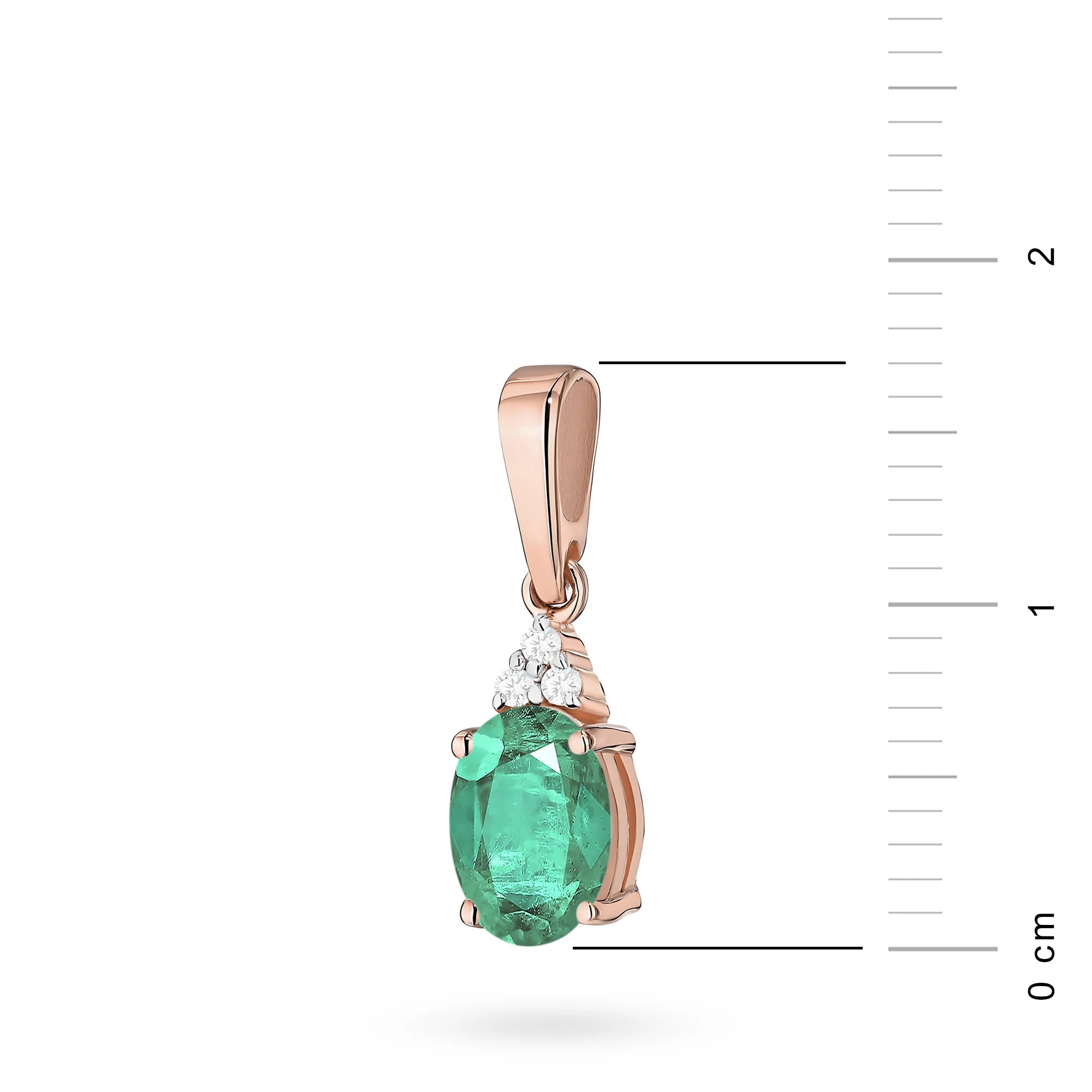 Prívesok vyrobený zo 14K (585) zlata. V našej ponuke nájdete retiazky, prívesky, náhrdelníky. Oválny briliantový smaragd 0,80 ct a 3 diamanty 0,026 ct. Jedinečný darček pre ňu.