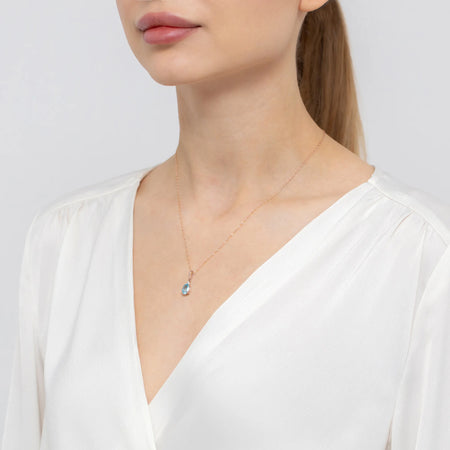 Pendant made of the highest quality 14K(585) gold. Our offer includes various types of chains, pendants, necklaces. Oval cut topaz 0.90ct and 3 diamonds 0.026ct