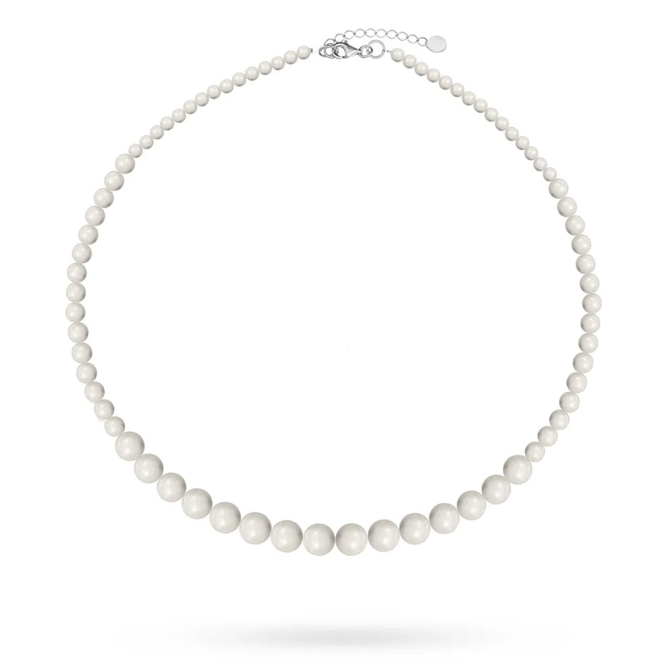 Silver (925) bridal necklace with Swarovski pearls in vintage style. Order a gift for mother, girlfriend or fiancee.