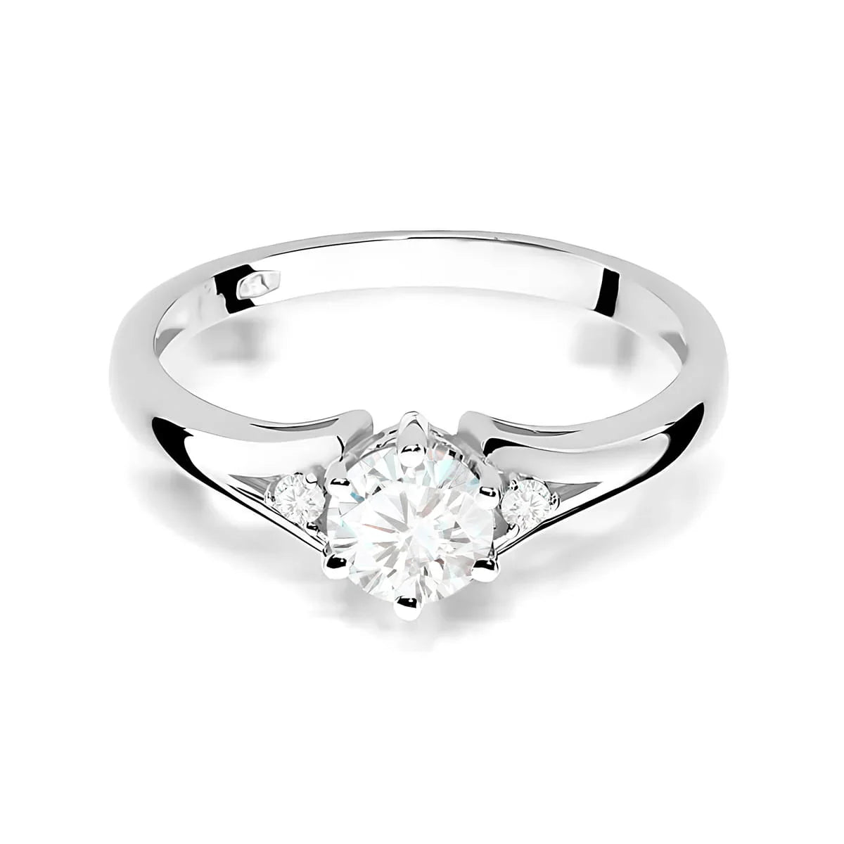 Zásnubný prsteň s diamantmi Lab-grown v 585 bielom zlate