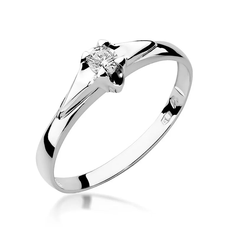 zlatý prsteň s diamantom 0,12 ct w0088-diw-05