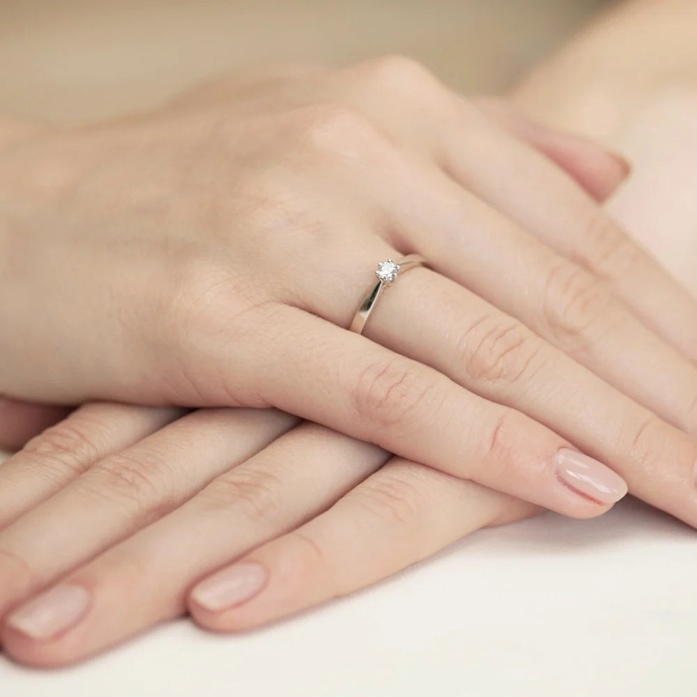 Diamond Engagement Ring in 585 White Gold