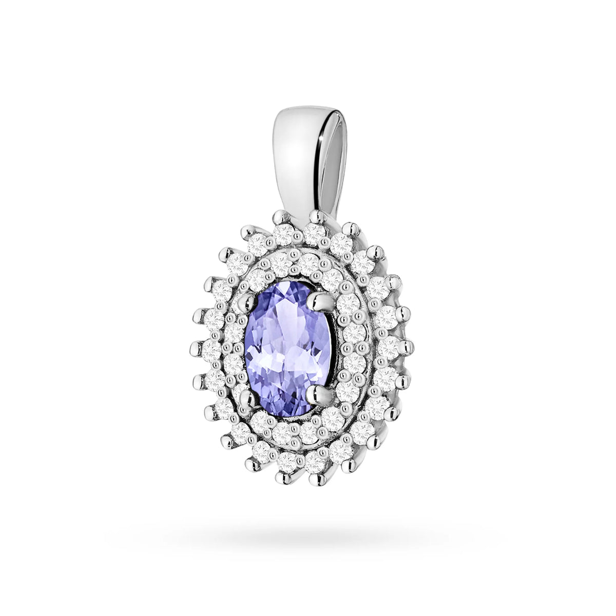 Prívesok vyrobený zo 14K (585) zlata. Stredový tanzanit 0,40 ct obklopený 39 diamantmi 0,19 ct. Jedinečný darček pre ňu. Náš obchod ponúka retiazky, prívesky, náhrdelníky